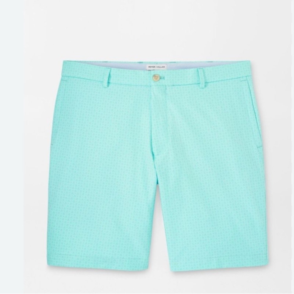 NWT Peter Millar Boys Green Performance Shorts Salem Skull